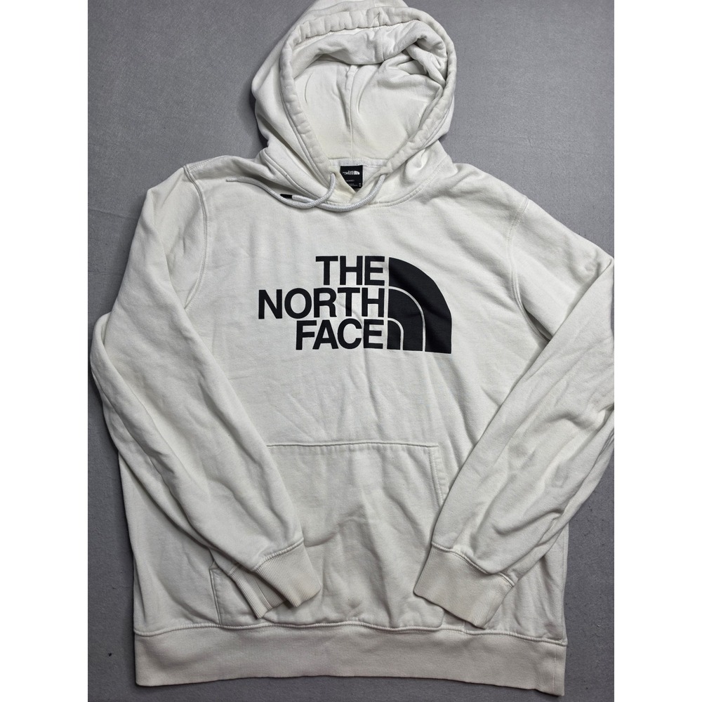 The North Face Half Dome Hoodie Men's XL White Graphic Cotton Kangaroo Pocket